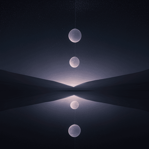 AI generated: A dreamy world suspended between reality and imagination, with the sky reflecting in a series of flo...