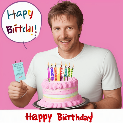 AI generated: Draw me a "Happy Birthday" picture
The man is 45 years old and has a very serous status.