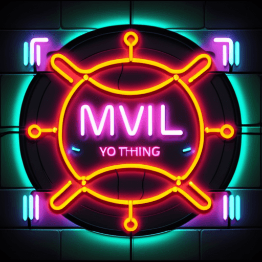 AI generated: Professionally illustrated neon light logo for "Motivational Mojo" common symbols of motivational th...