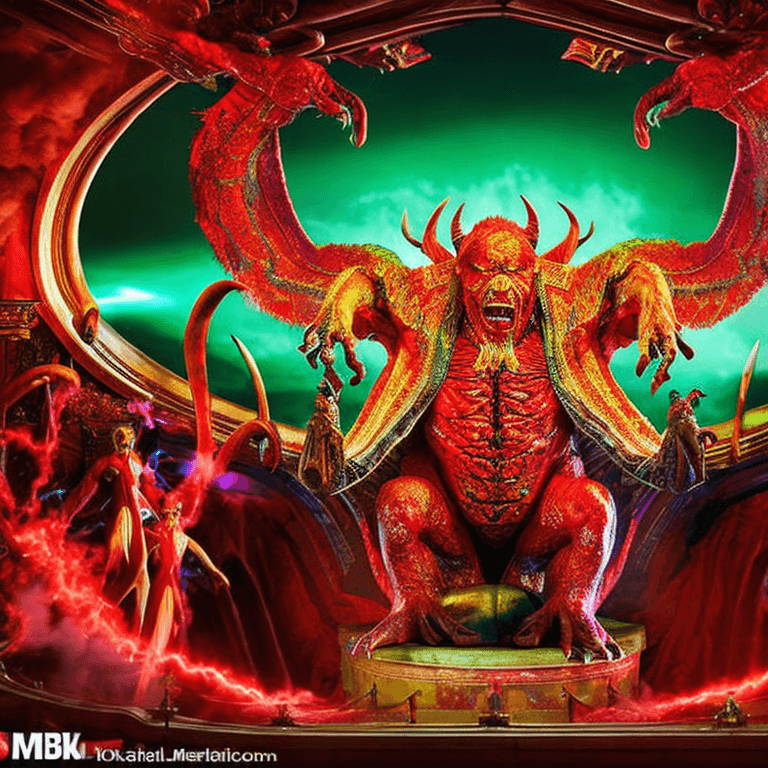 AI generated: satanic monster suite horribilis insidious Monster devil hell purgatoire créature néon ,highly detai...