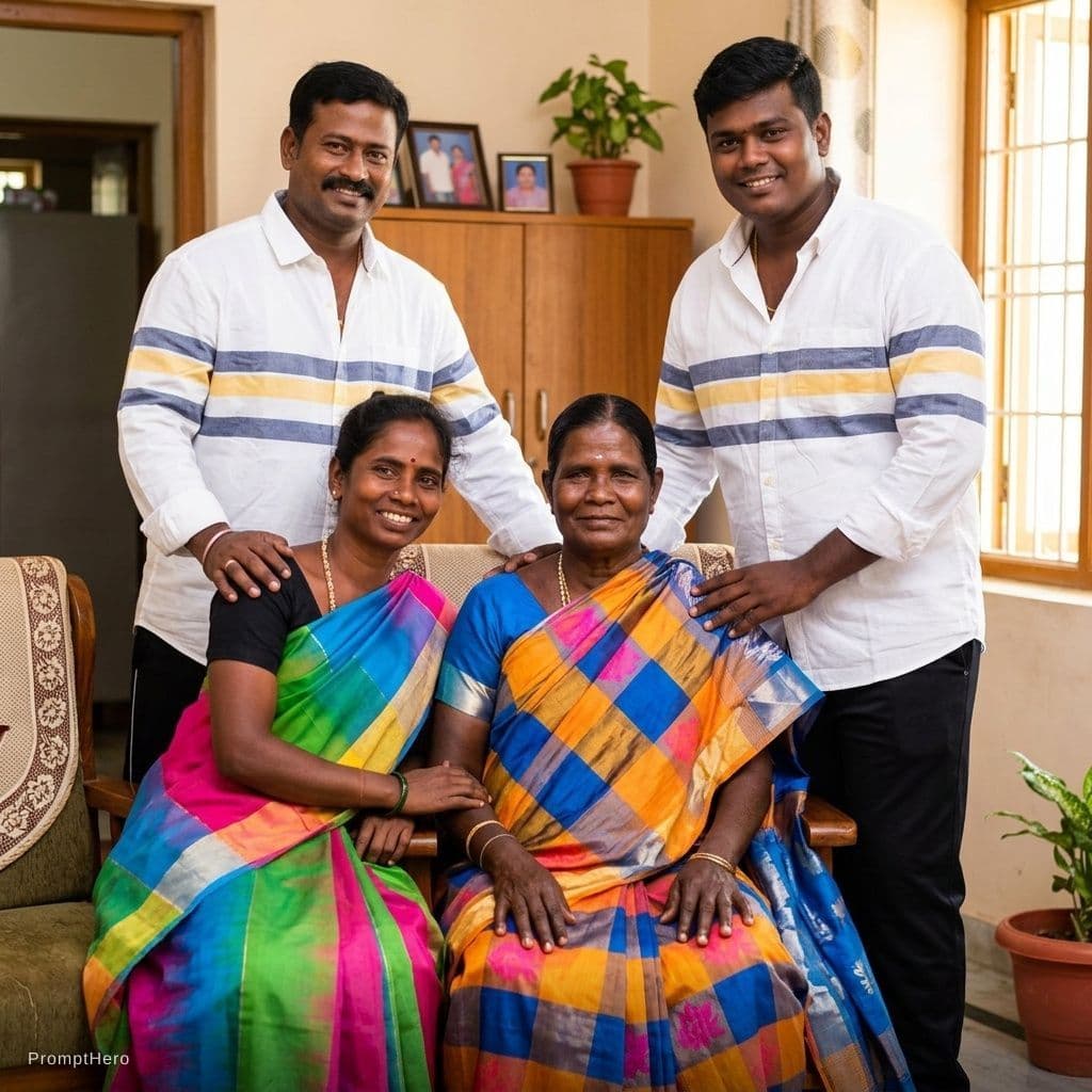 AI generated: happy family with little smile