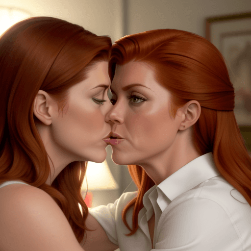 AI generated: kate walsh amy adams lesbian kissing each other