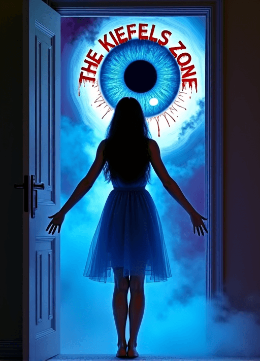 AI generated: create a stylized, surreal and ethereal render from a 1980s horror movie poster. The central figure ...