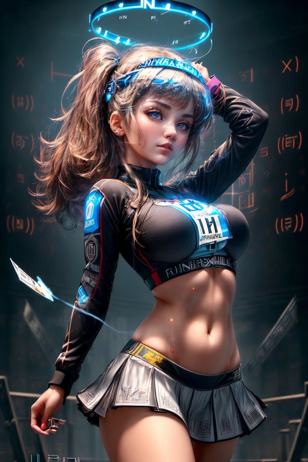 AI generated: action packed, masterpiece, best quality, ultra-detailed, (neurofitness:1.3), (modern beautiful girl...