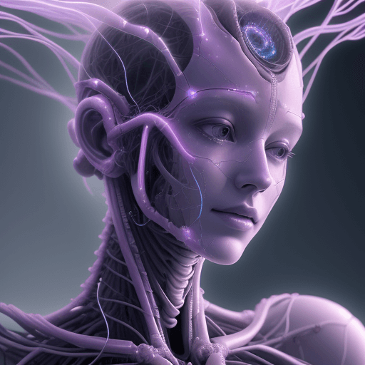 AI generated: cinematic close-up photo of an ethereal neural network organism, divine skin woman, anatomical face,...