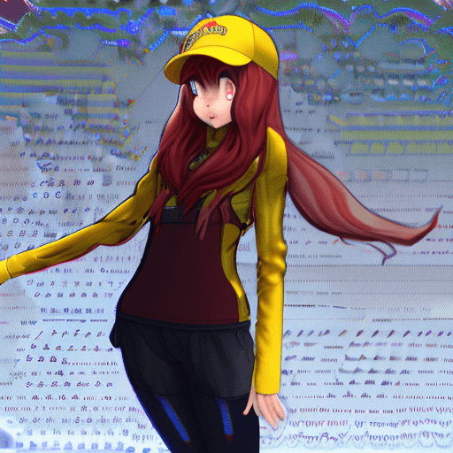 AI generated: 1girl, upper body, (dark simple yellow cap:1.3), a character portrait, trending on Artstation, digit...