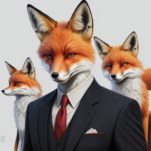 AI generated: character, fox, (realistic:-2),  cartoon, art , illustartion high quality, drawn, portrait, looking ...