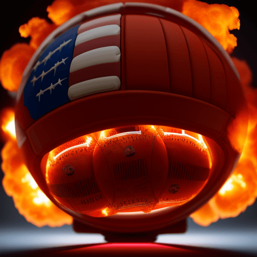 AI generated: player american football with flaming american balls::3 prokaryotic::1 nuclear::1 DSLR::1 vermillion...