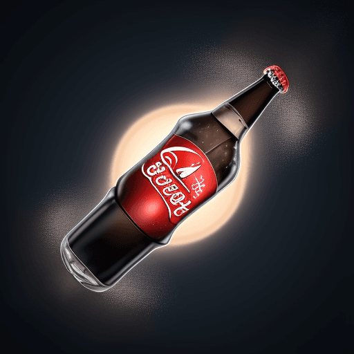 AI generated: Inicia el video con una toma de la botella de cocacola . Al realizar el salto, agrega un destello de...