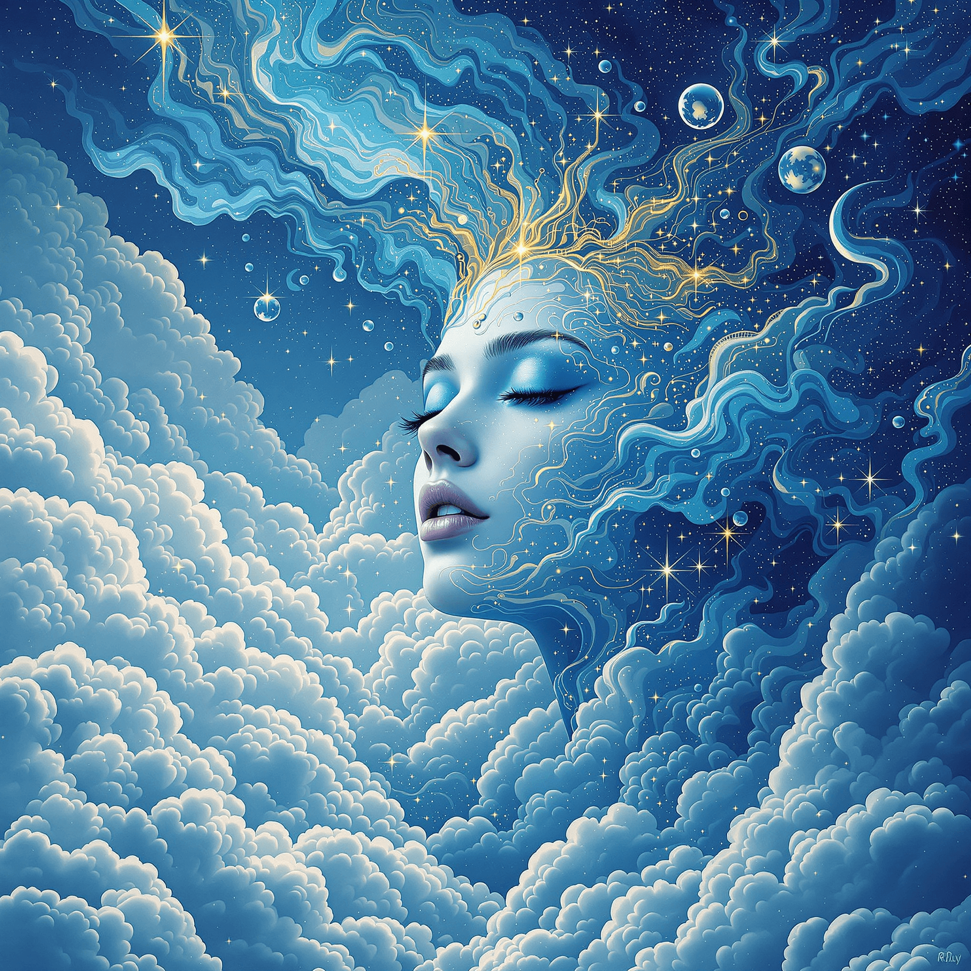 AI generated: photo illustration from a world in the clouds, in the style of tanya shatseva, the stars art group (...
