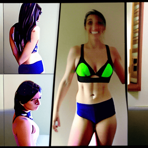AI generated: Alex Zedra, bikini, bedroom, multiple views