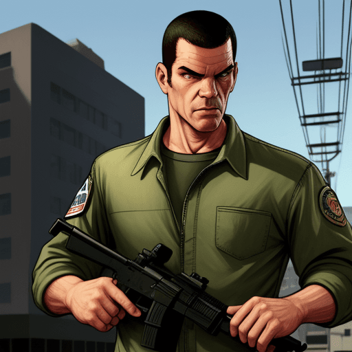 AI generated: The fighter FBI from GTA