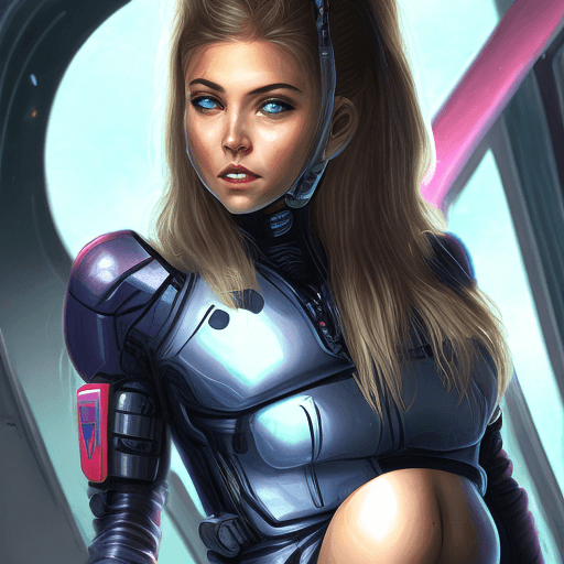 AI generated: Sci fi brunnete  girl 




