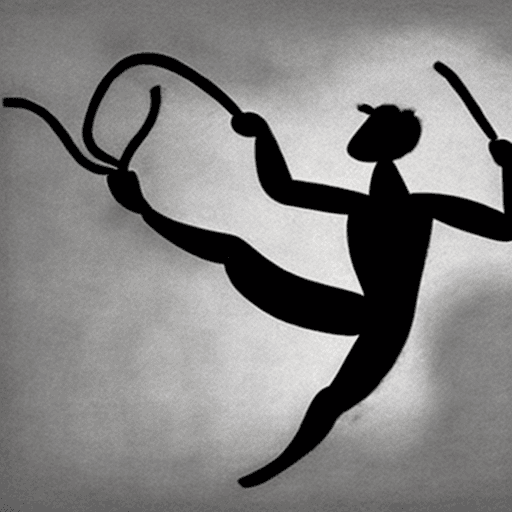 AI generated: create a
cave painting like cartoonish charcoal image of a stick figure doing pull ups