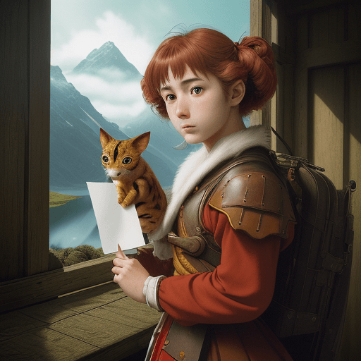AI generated: the anime character holding a piece of paper as an animal, in the style of max rive, detailed costum...