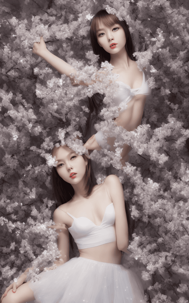 AI generated: a gorgeous girl with delicate features,full body,sliver big eyes,pale white skin,Gauze skirt, slende...