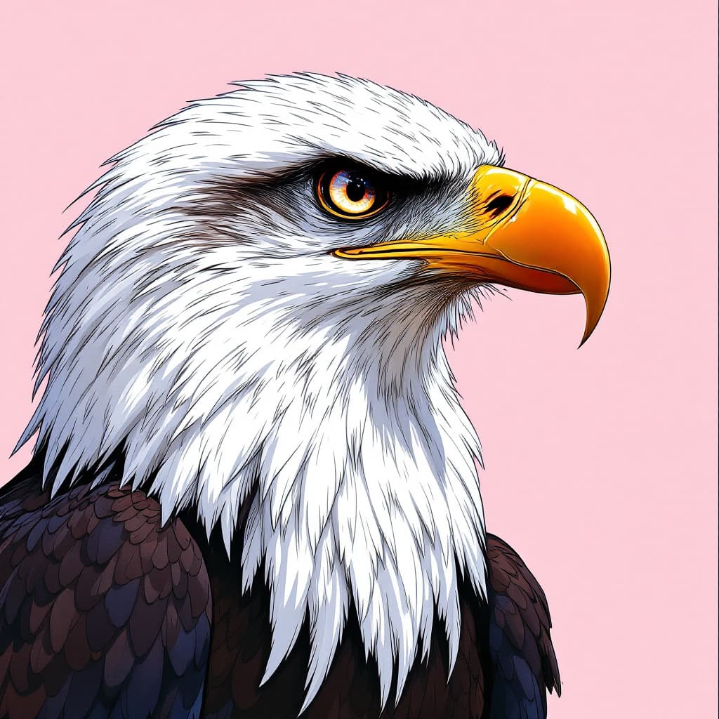 AI generated: eagle . Full portrait. Anime art by Yutaka Minowa, Yoshiaki Kawajiri. 1989 --v 6.0 