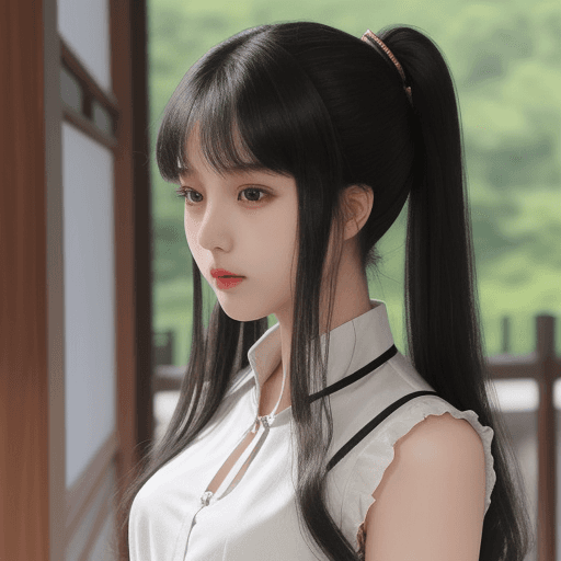AI generated: 真紅の天竺牡丹娘,17歳少女
