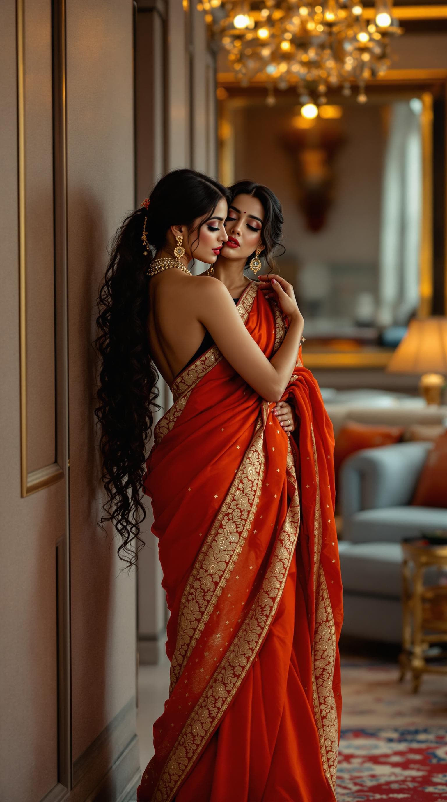 AI generated: full body view  of most beautiful european girl as most beautiful indian realstic girl, most beautif...