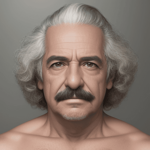 AI generated: foto de retrato de una persona de la edad de piedra con el pelo largo y rizado, y un chandal