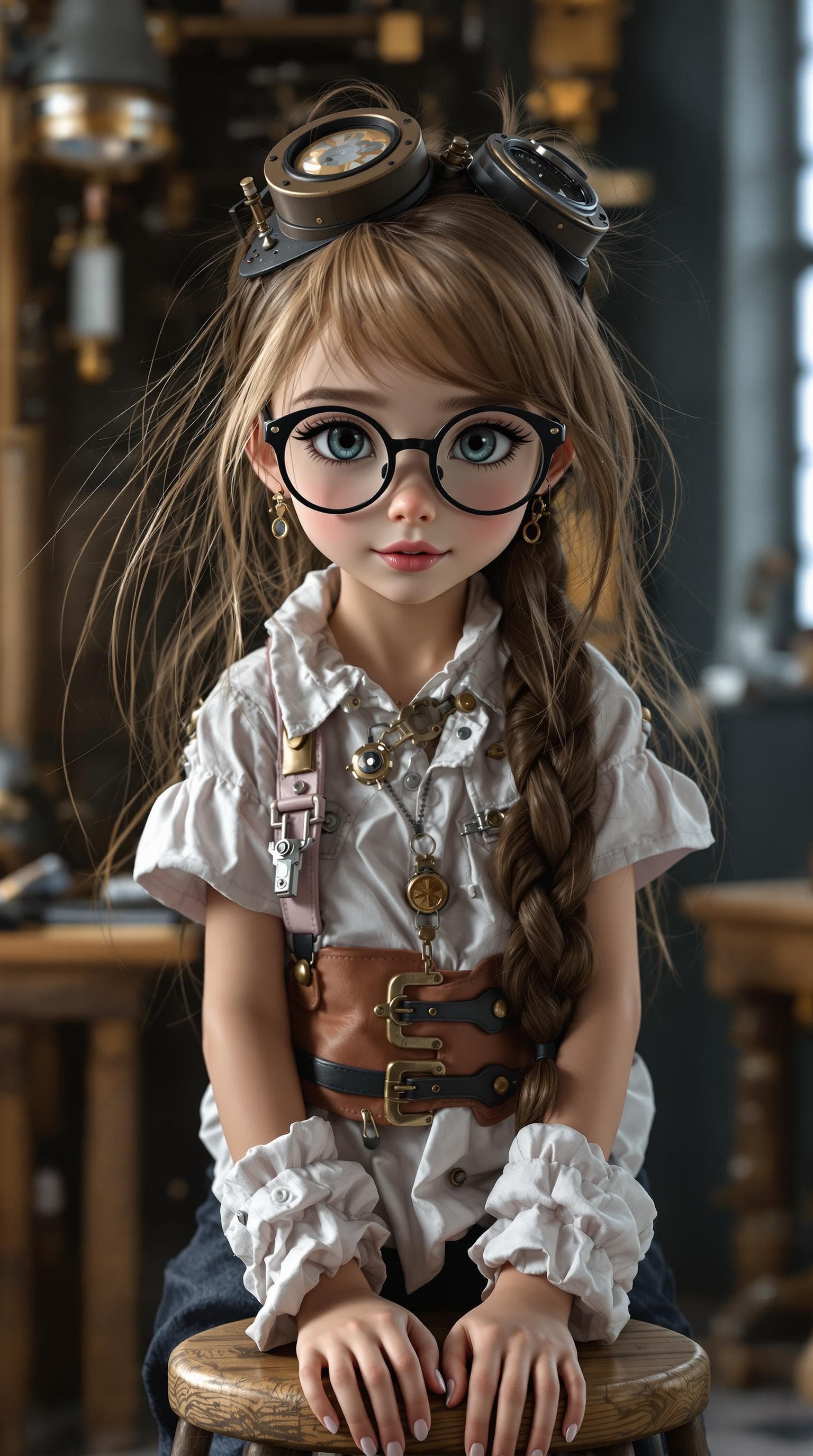 AI generated:  a professional photo of a exceptionally beautiful girl in the world (age 10) Elle in a highly detai...