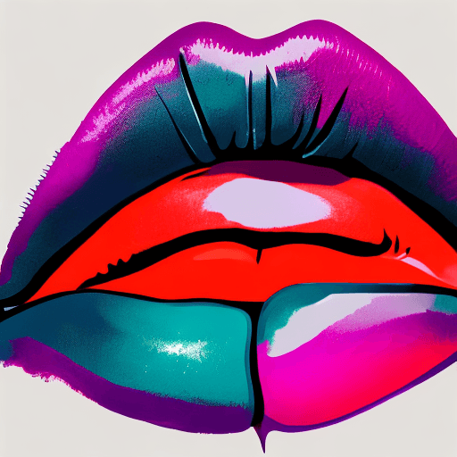 AI generated: Create a bold and edgy illustration of lips. The lips should be vibrant and glossy, with a daring ex...
