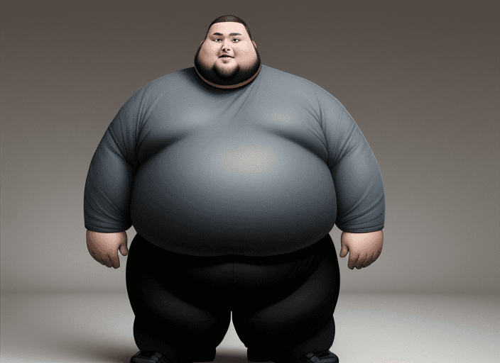 AI generated: a fat man is standing