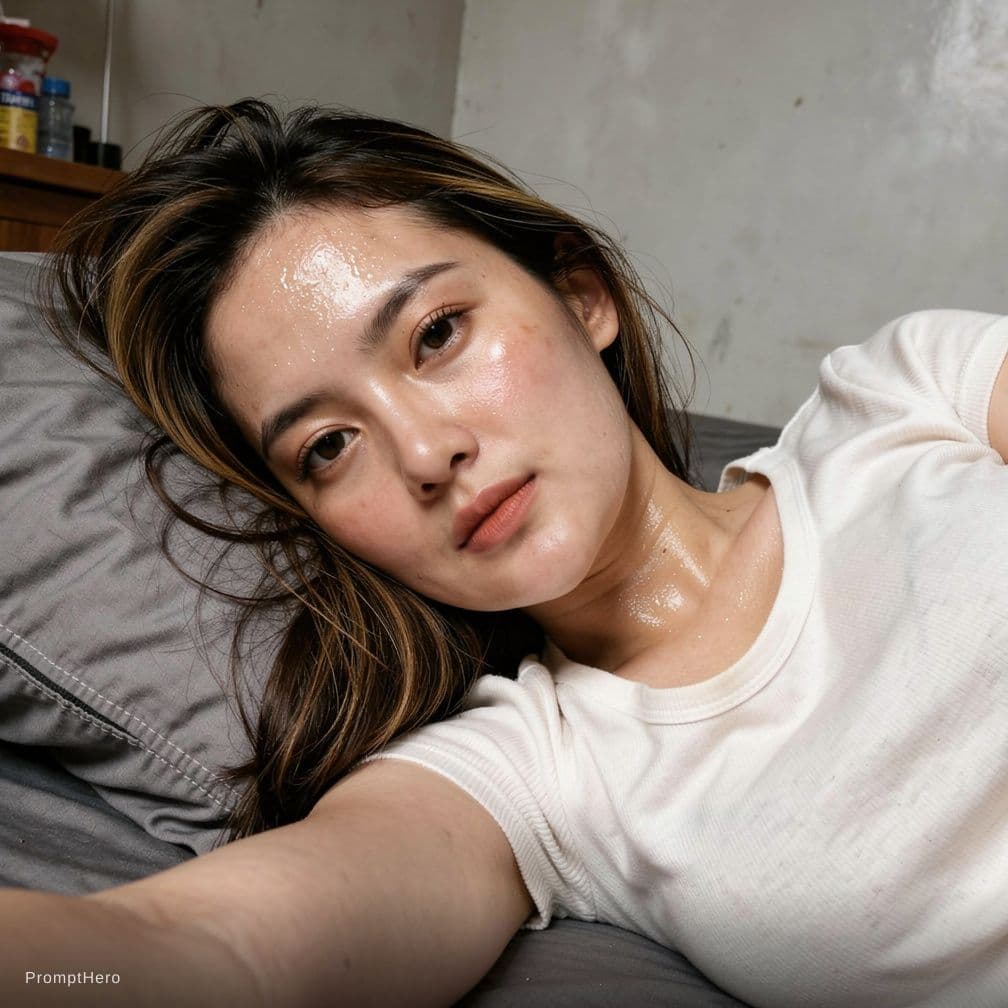 AI generated: STYLE:
Ultra-realistic candid amateur smartphone selfie photo, raw brutal documentary-style realism....
