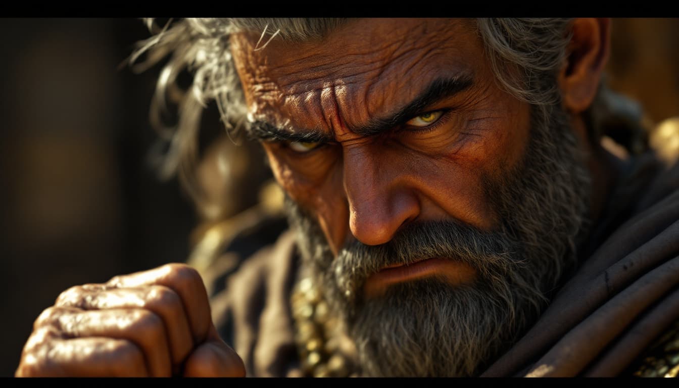 AI generated: Ultra-realistic.Close-up of Parushat’s face frowning upon hearing news of Alexander, her hand clench...