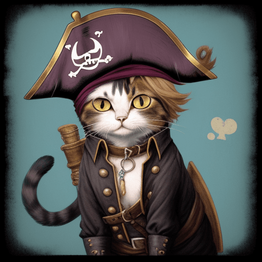 AI generated: a cat with a pirate style
