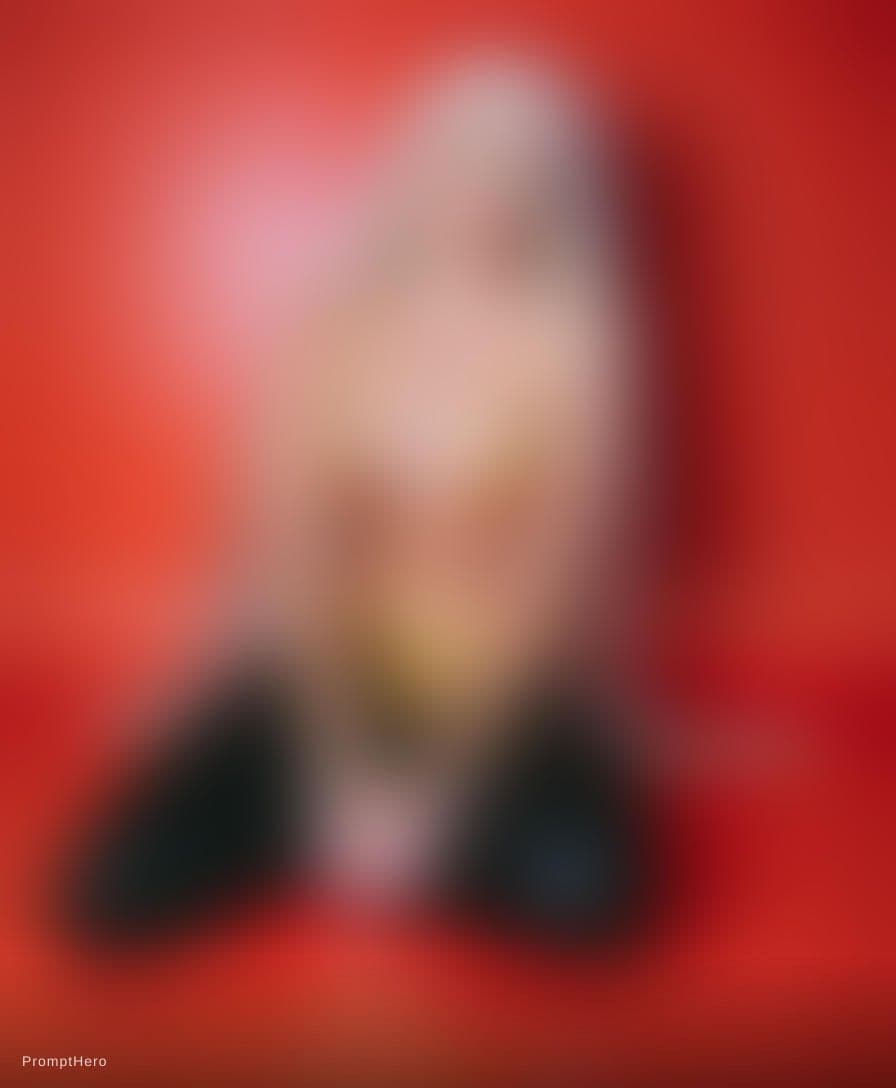 AI generated: A stunning, highly detailed portrait of a beautiful young woman with long, flowing platinum blonde h...