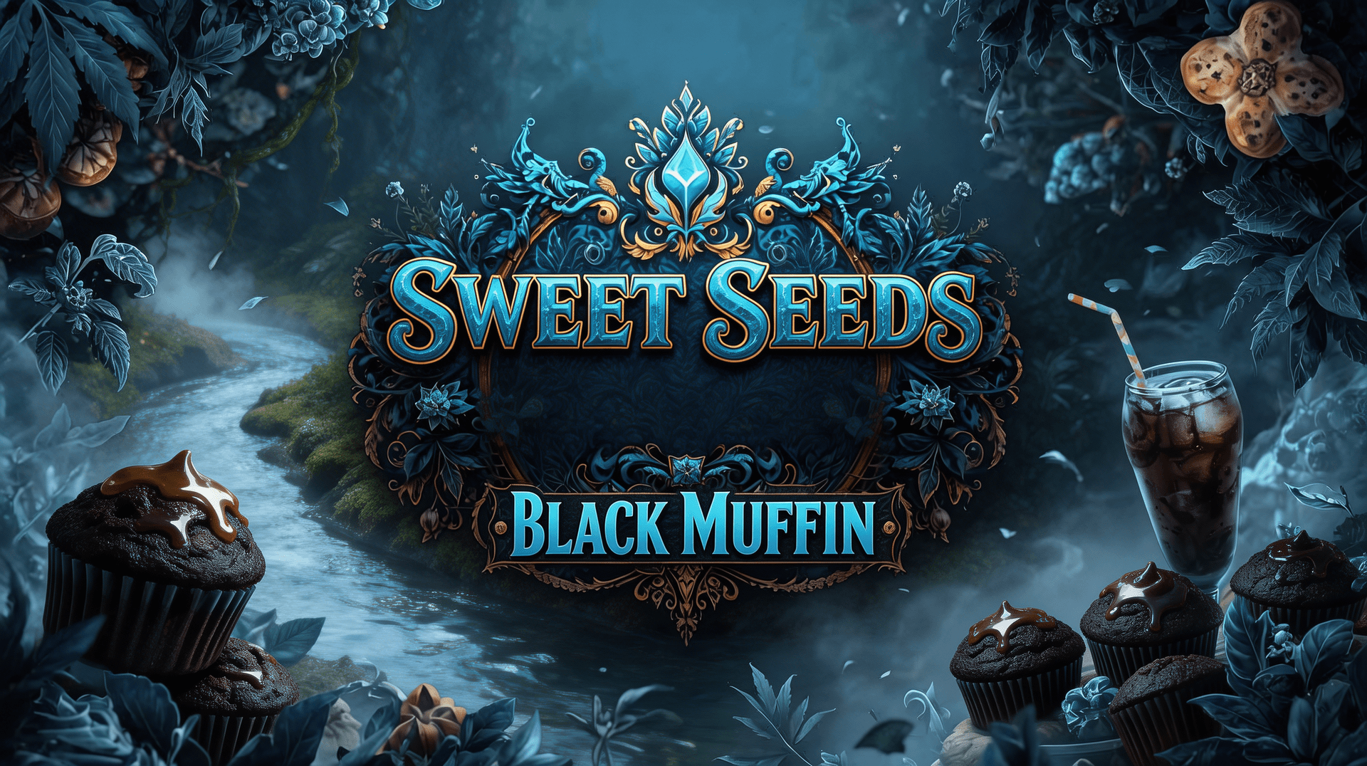 AI generated: Creat a Image in the same direction like the uploaded Picture, but use a Text with "Sweet Seeds  " a...