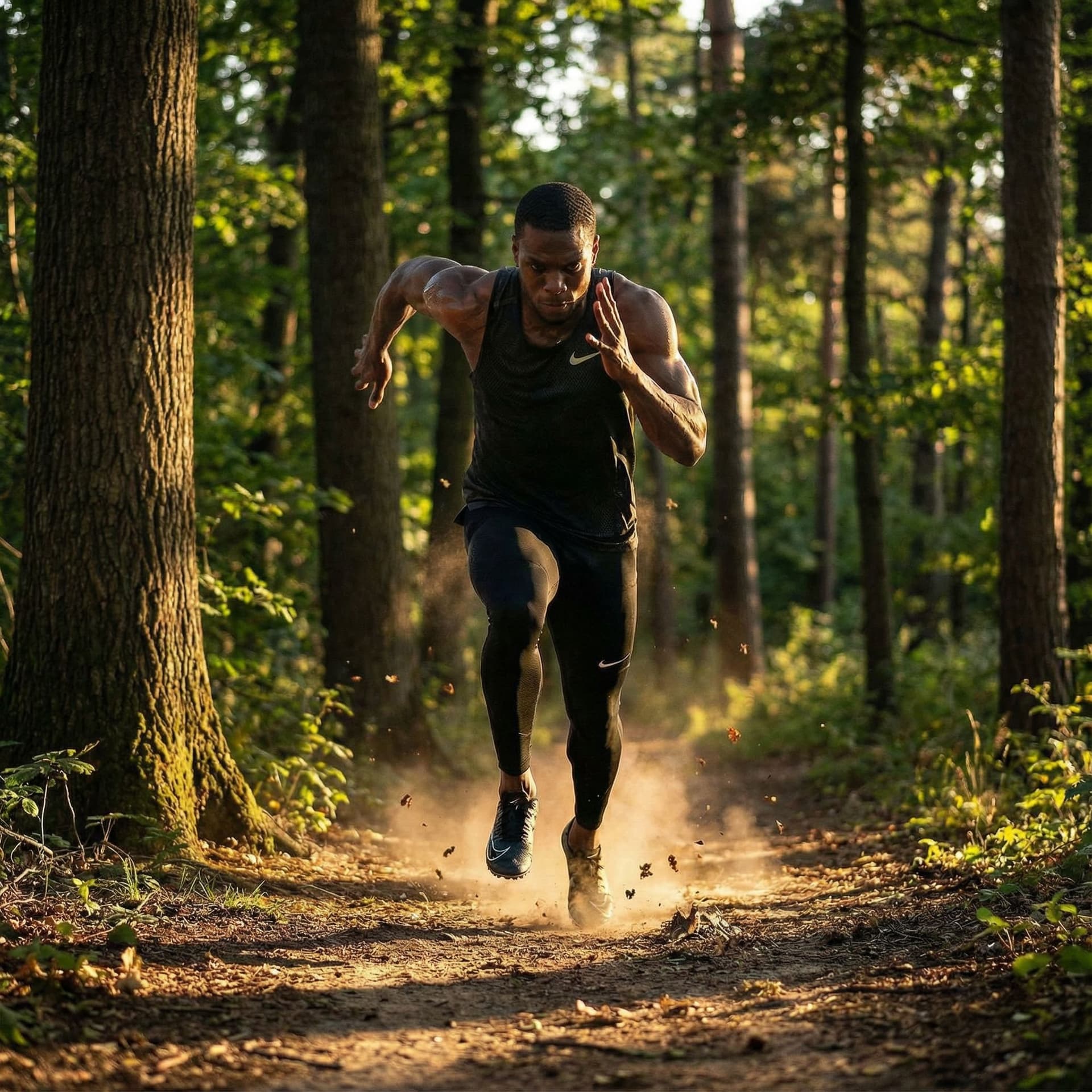AI generated: ahora corriendo en medio de un bosque