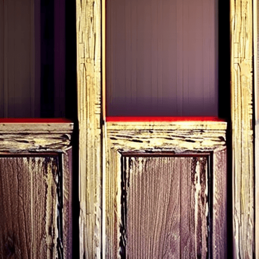 AI generated: photograph, an empty wooden door frame: 4k, detailed, ambient lighting
