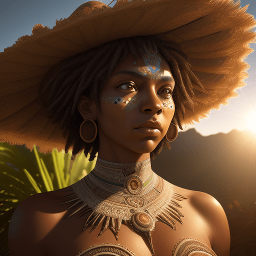 AI generated: Hyperrealistic and ultra detailed photography of a Latin American, African American woman, fractal d...