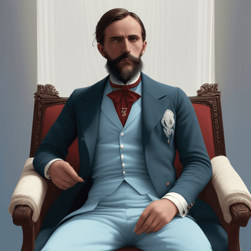 AI generated: un hombre calvo de barba blanca y anteojos recetados sitting on a sofa, in the style of trompe-l'œil...