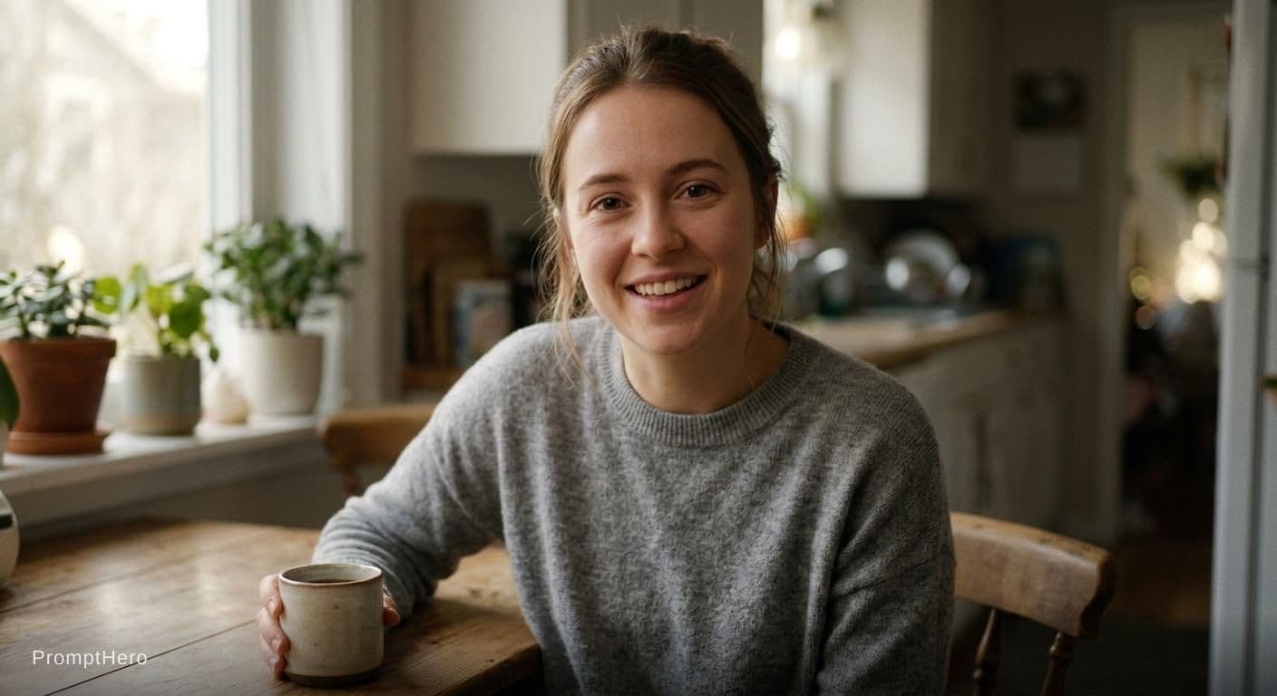 AI generated: create an  ultra  realistic  video, girl says“.   Good morning everyone ”
