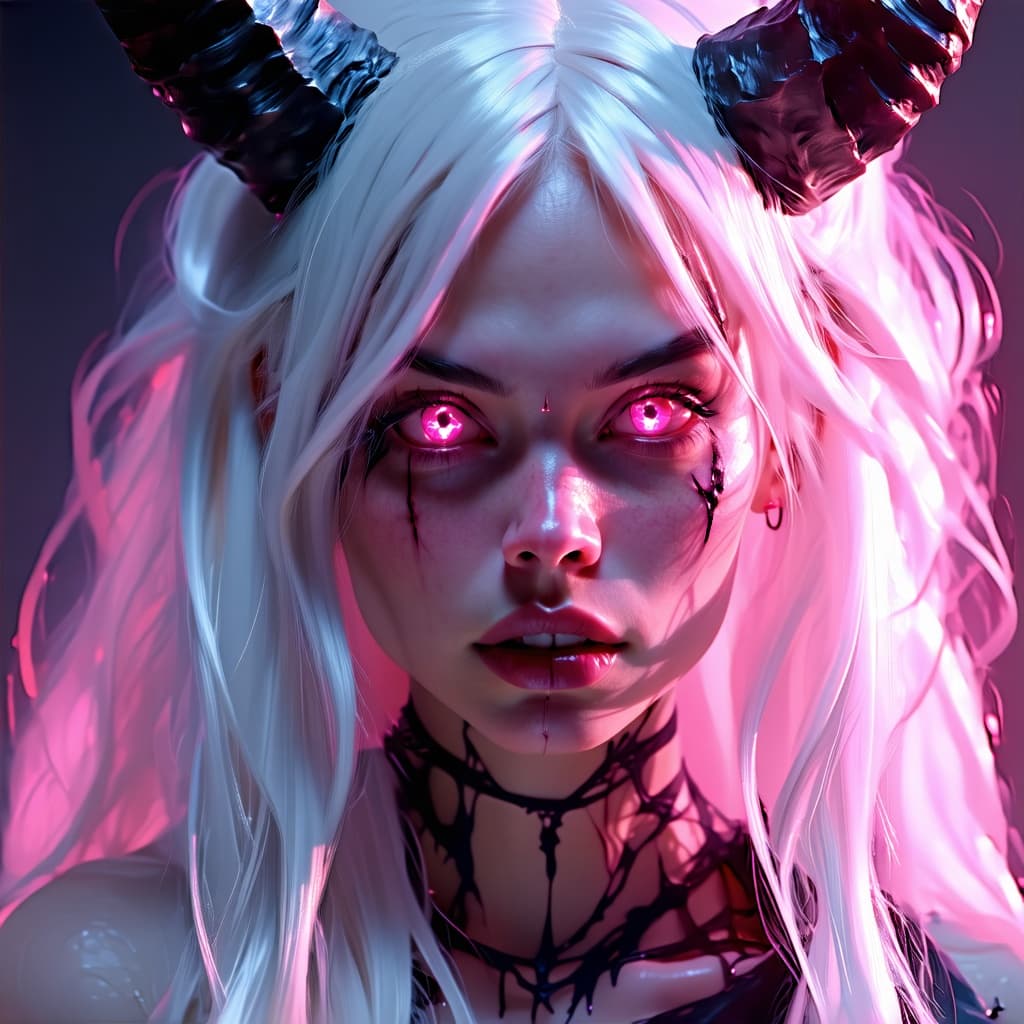 AI generated: ((cinematic light)), hyper detail, dramatic light, intricate details, 1 devil girl, ethereal, devil ...