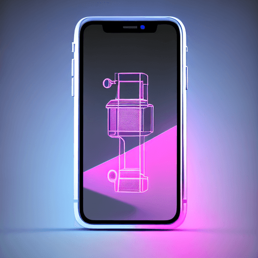 AI generated: 3D icon of a pink transparent iPhone with visible parts, high resolution, octane render, product des...
