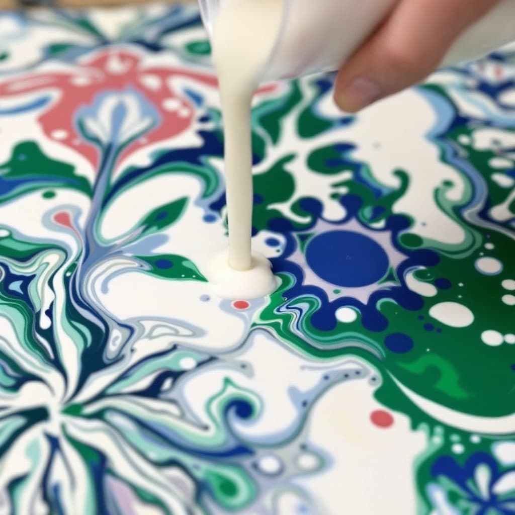 AI generated: Create Fluid Art using coke and milk together
