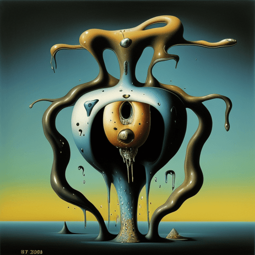 AI generated: surrealist painting by Salvador Dali, striking and bizarre images, dripping, melting --q 2 --s 750 -...