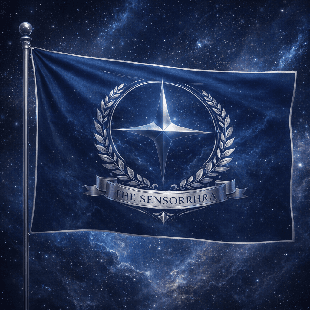 AI generated: Display a visual of what the universe would see. The flag, the banner, the emblem of... 

 The emble...