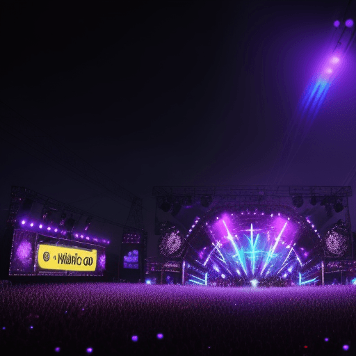 AI generated: Electric festival, night music, disco music, dark vibe