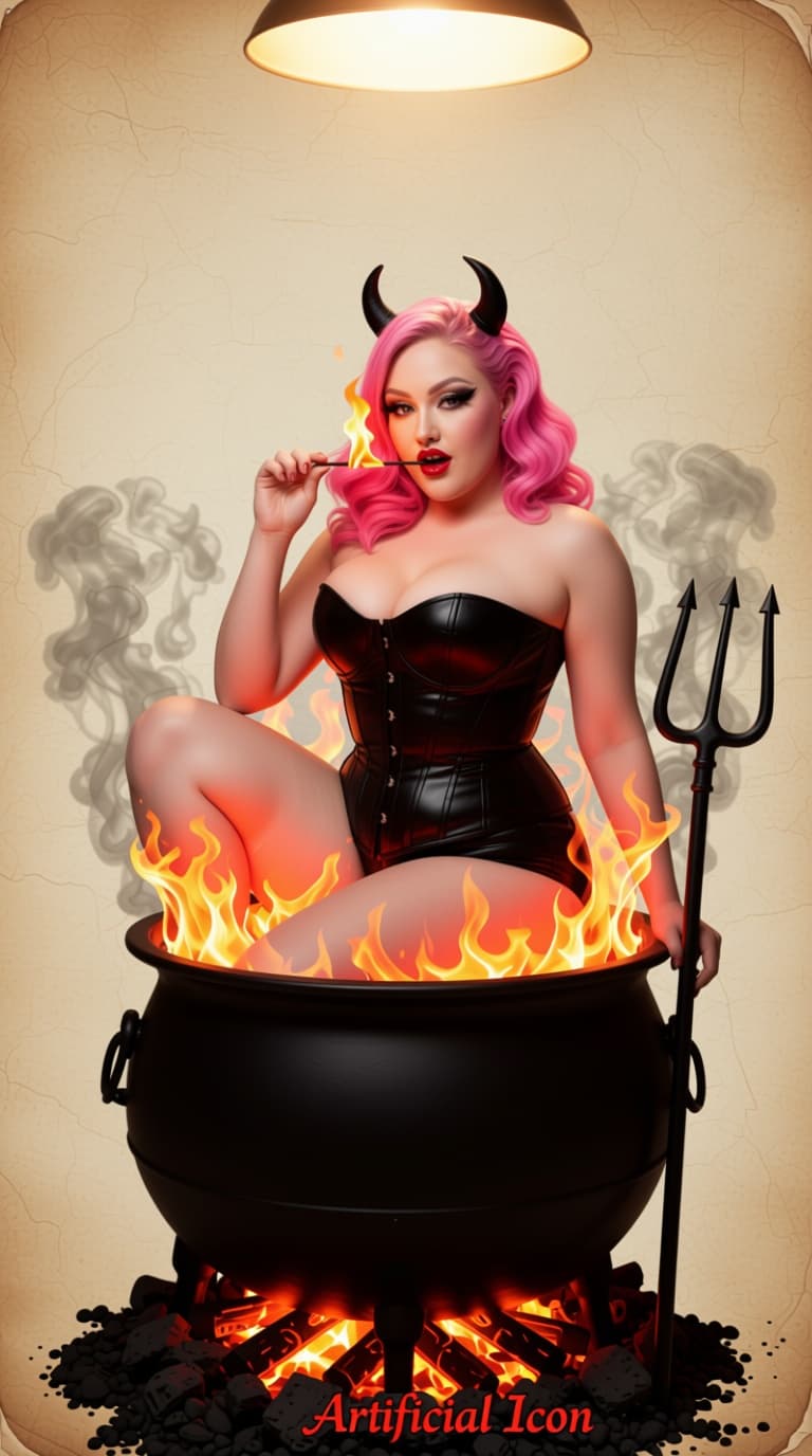 AI generated: Without changing facial features create A glamorous, seductive pin-up-style featuring the woman in t...