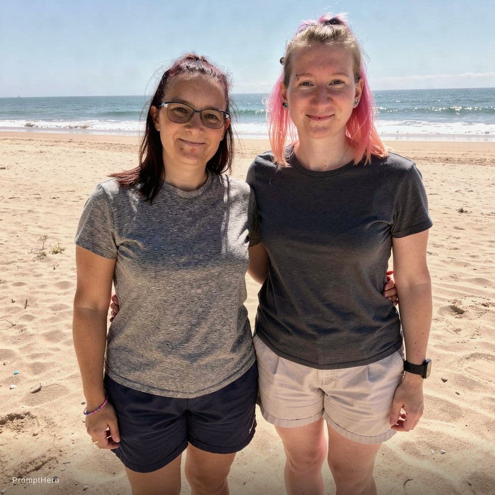 AI generated: Nude, beach,
