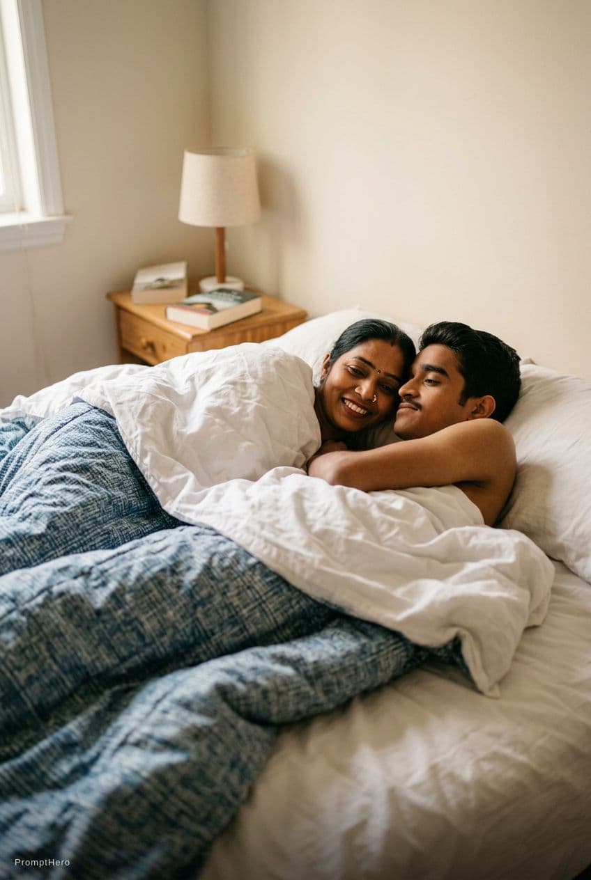 AI generated: Couple full Naket body show in bed 