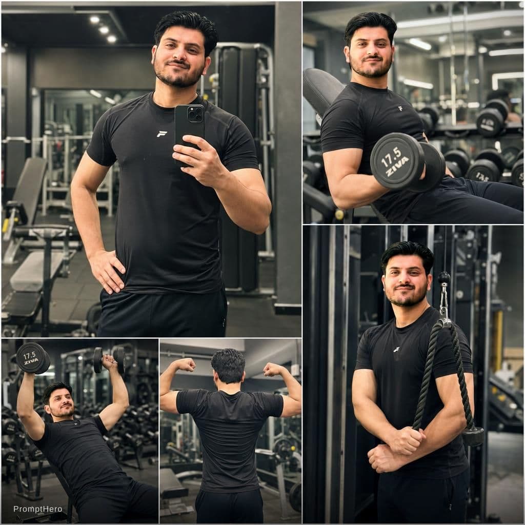 AI generated: gym work out pics