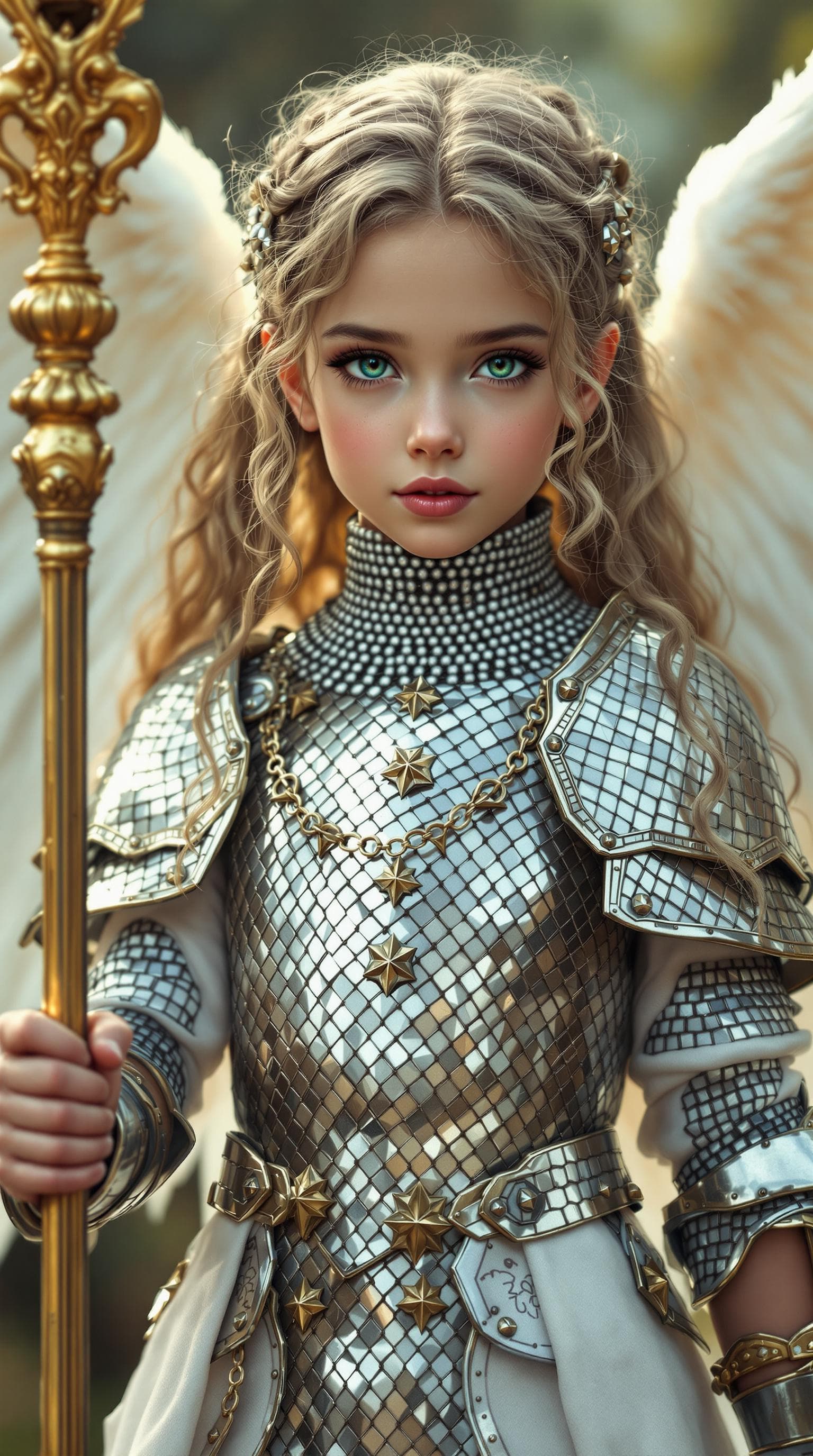 AI generated: a professional photo of a exceptionally of the most beautiful angelic girl in the world, (age 7), (f...