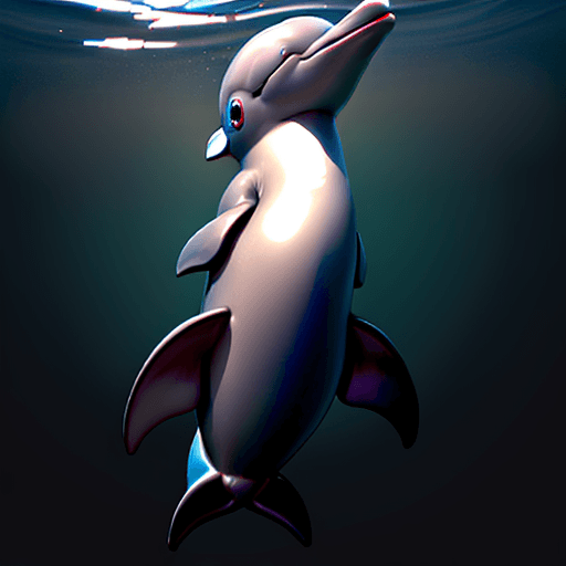 AI generated: High resolution sexy Anthropomorphic Dusky dolphin in