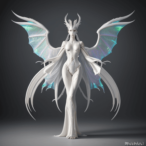 AI generated: Ultra-realistic photograph of a regal Human-Dragonoid queen commands attention, standing tall with a...